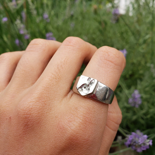 rabbit head wax seal signet ring