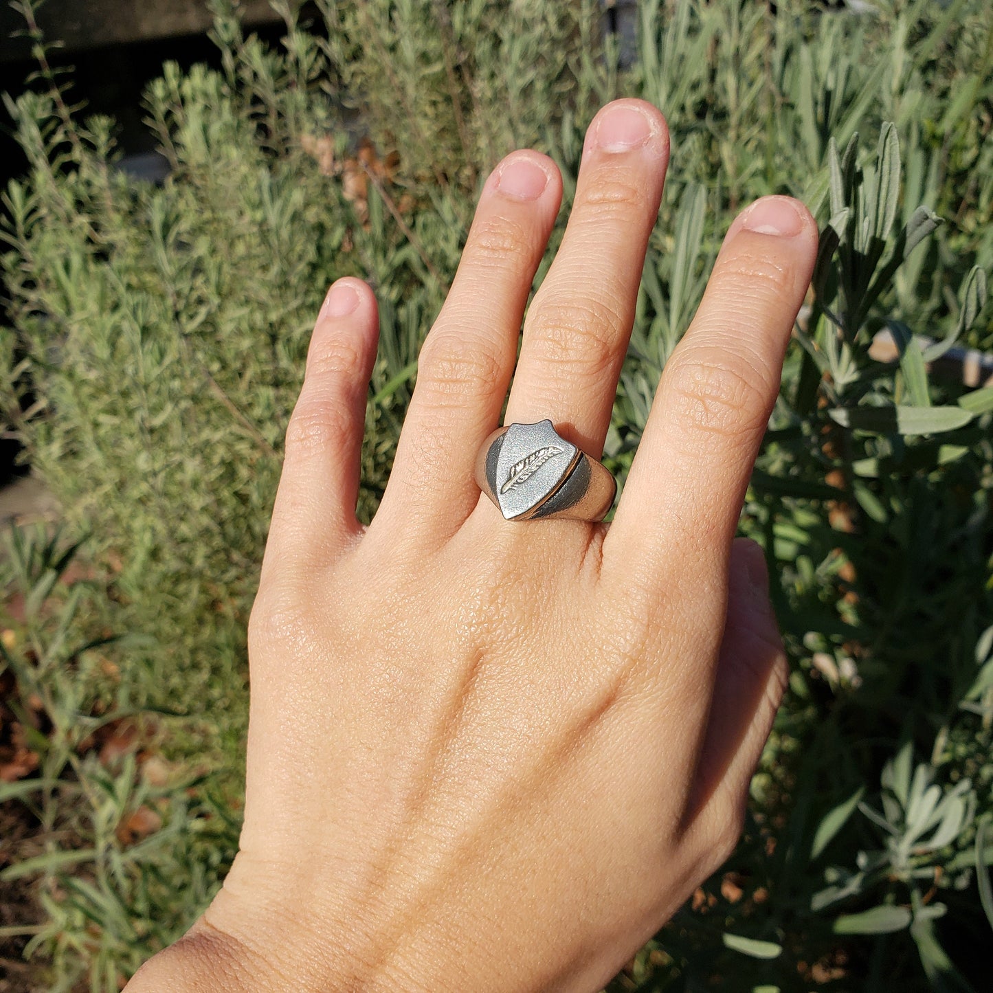 Feather wax seal signet ring