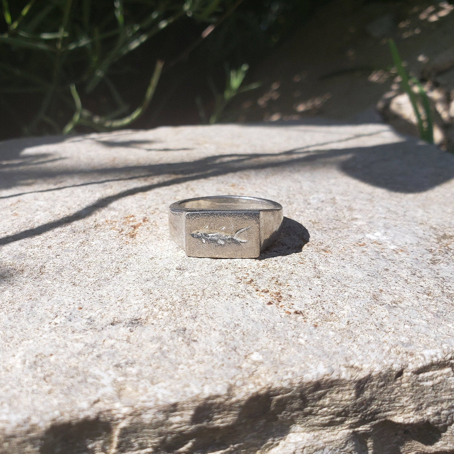 Mackerel wax seal signet ring