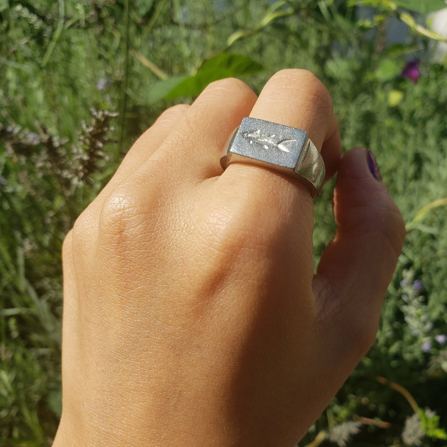 Mackerel wax seal signet ring