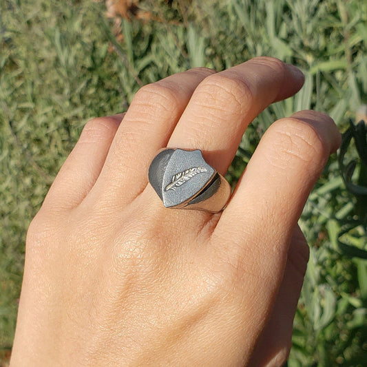 Feather wax seal signet ring