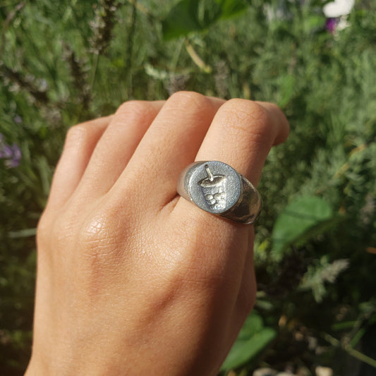 bubble tea wax seal signet ring