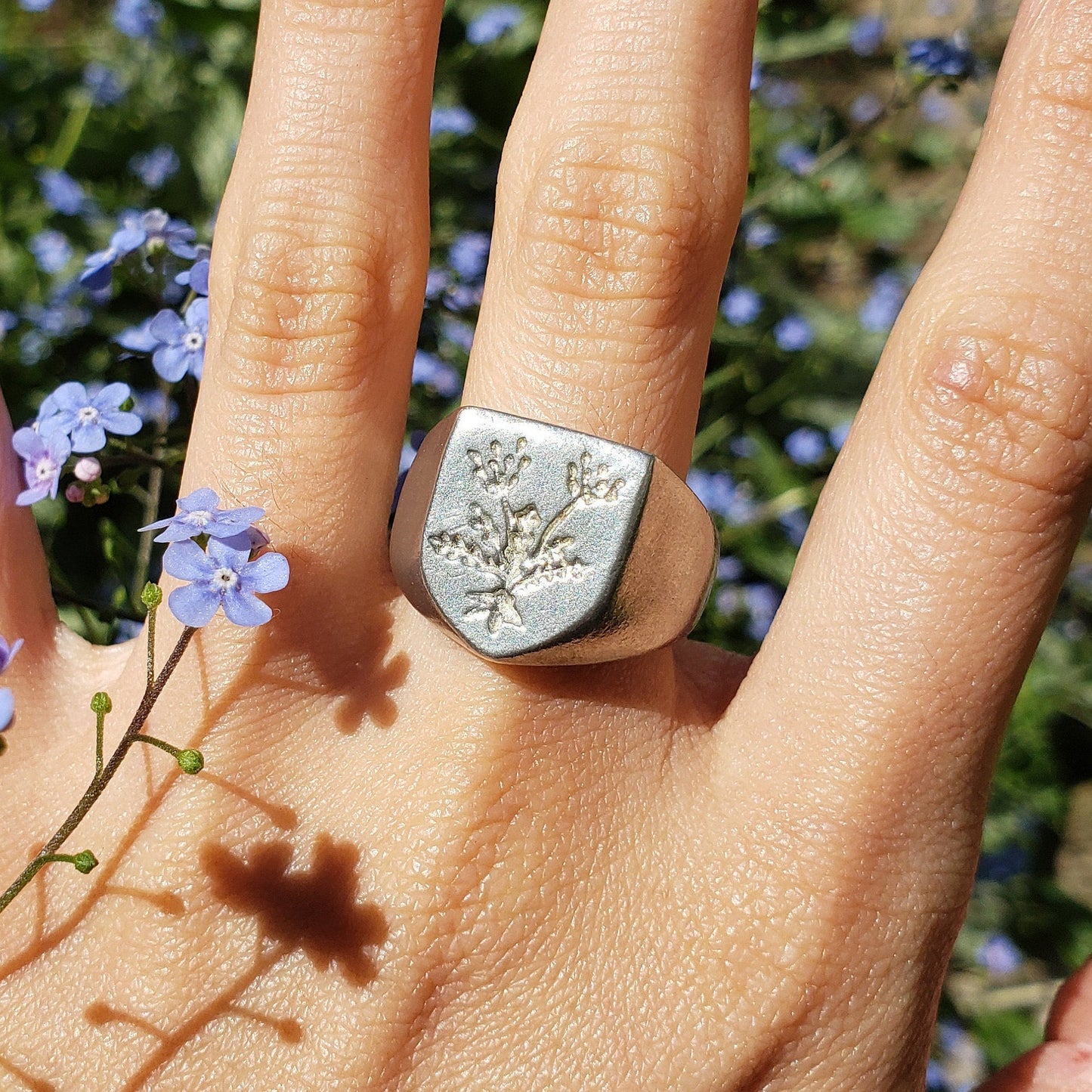 Voynich plant wax seal signet ring