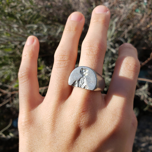 Volcano wax seal signet ring