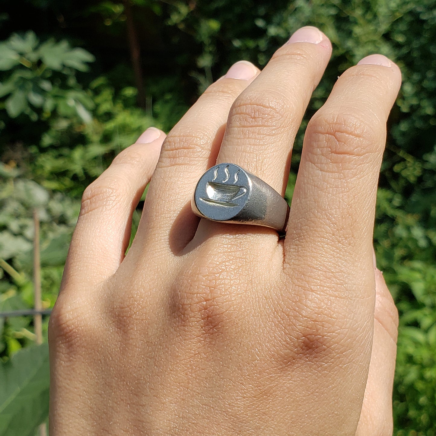 cuppa coffee wax seal signet ring