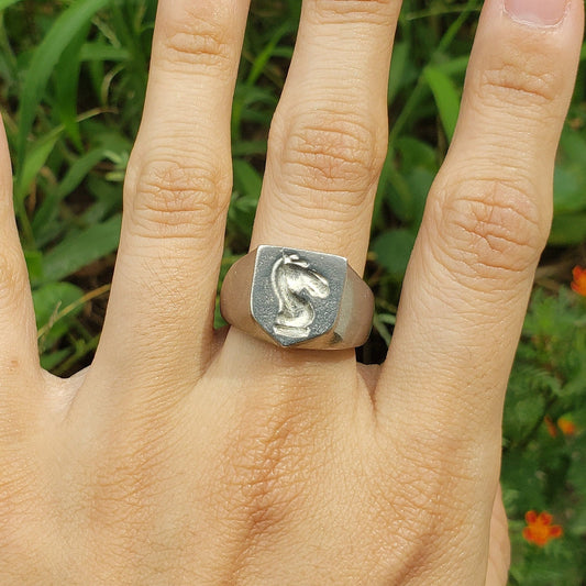 knight chess piece wax seal signet ring