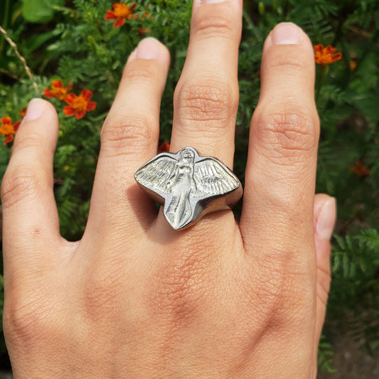 Angel wax seal signet ring