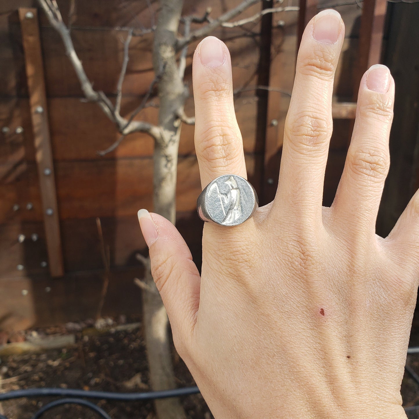 Death memento mori wax seal signet ring