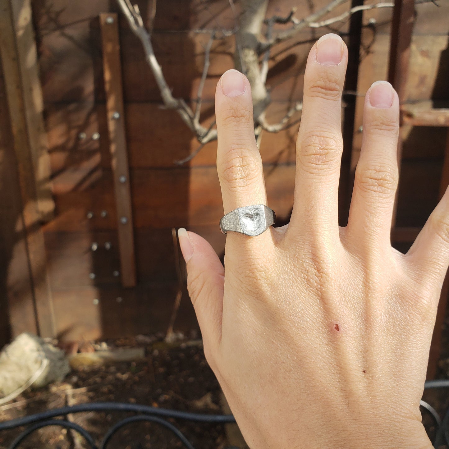 Apple wax seal signet ring