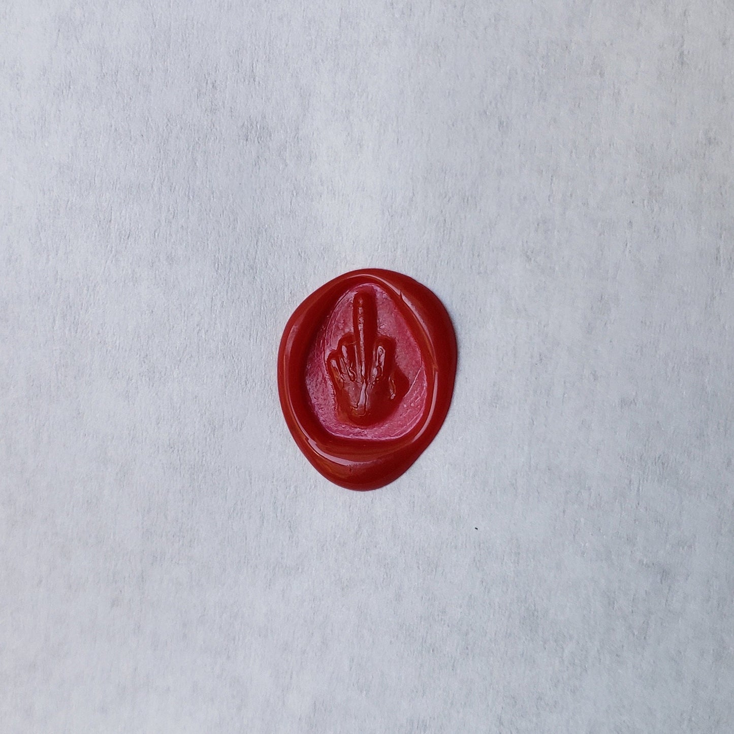 Middle finger wax seal signet ring