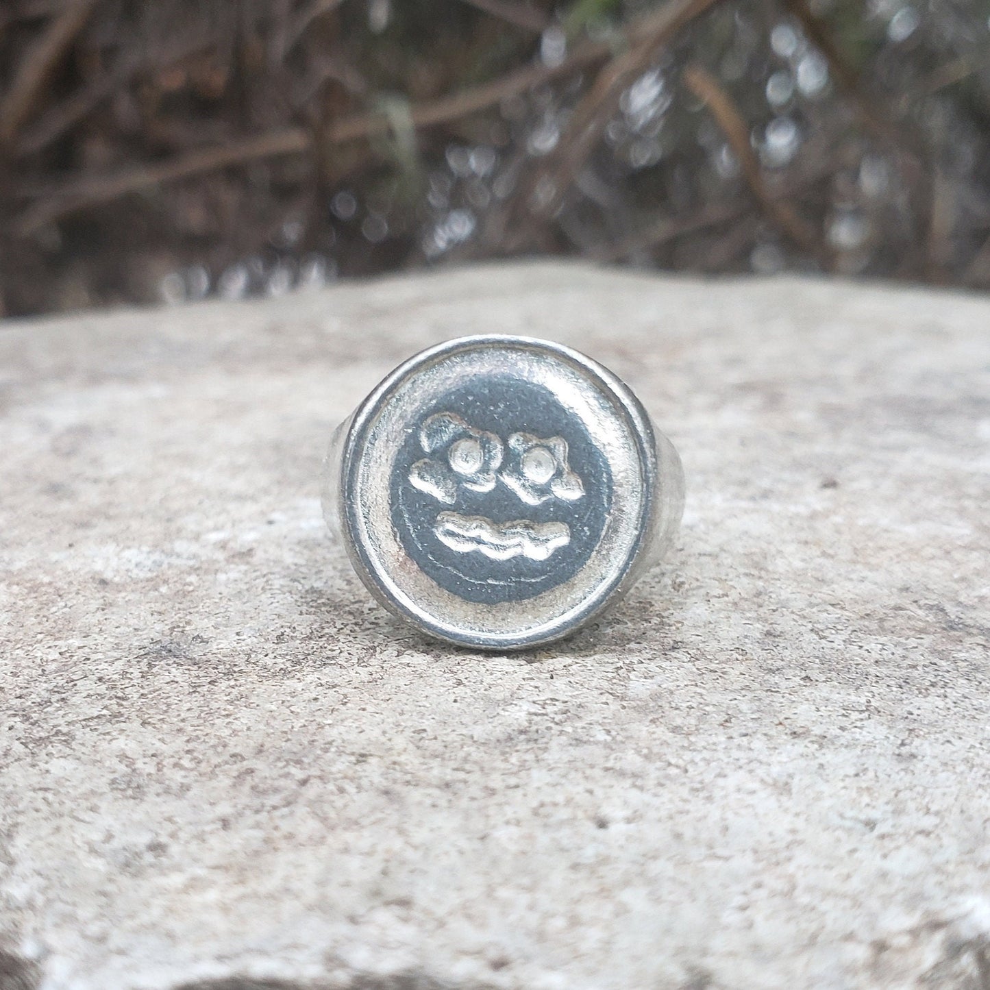 Breakfast face wax seal signet ring