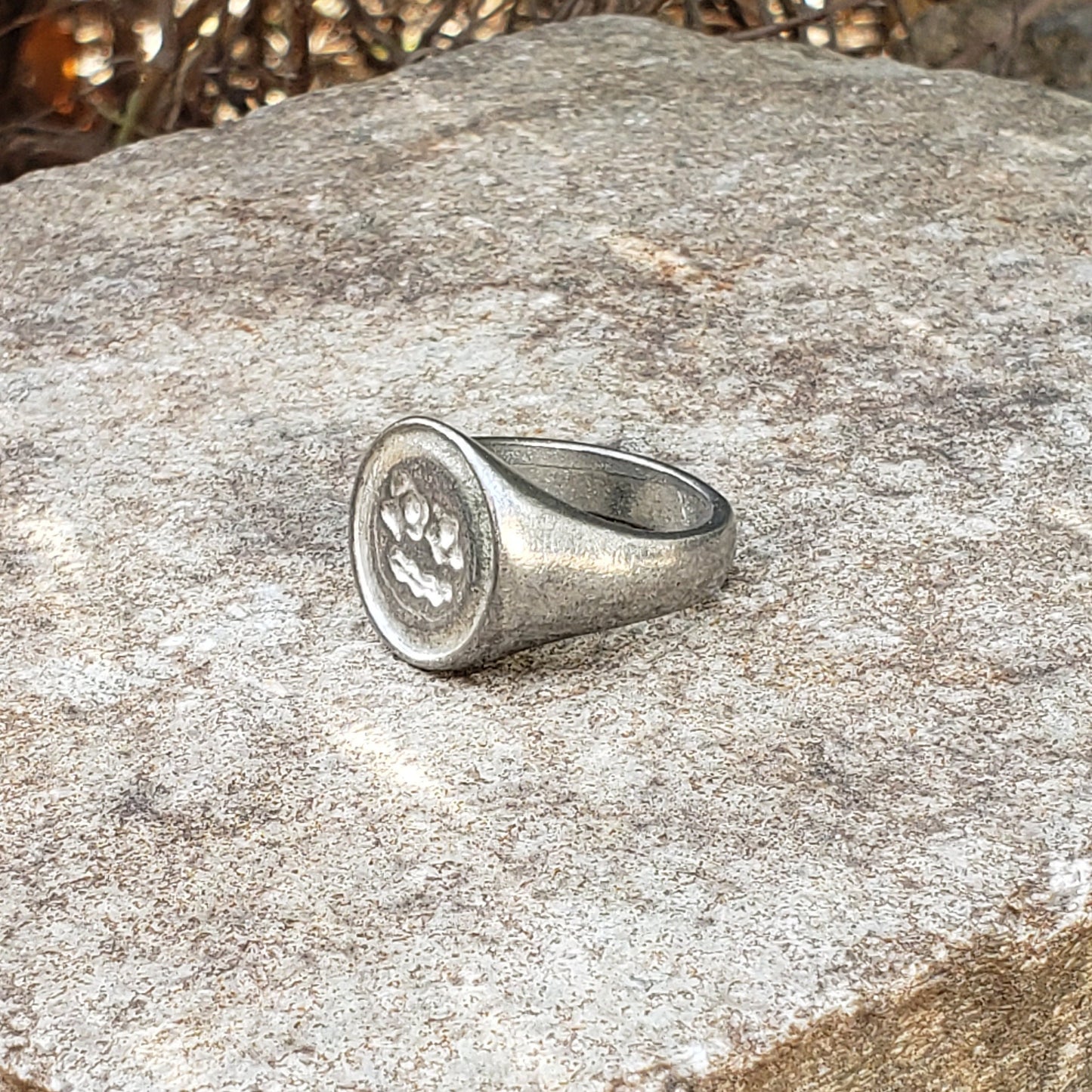 Breakfast face wax seal signet ring
