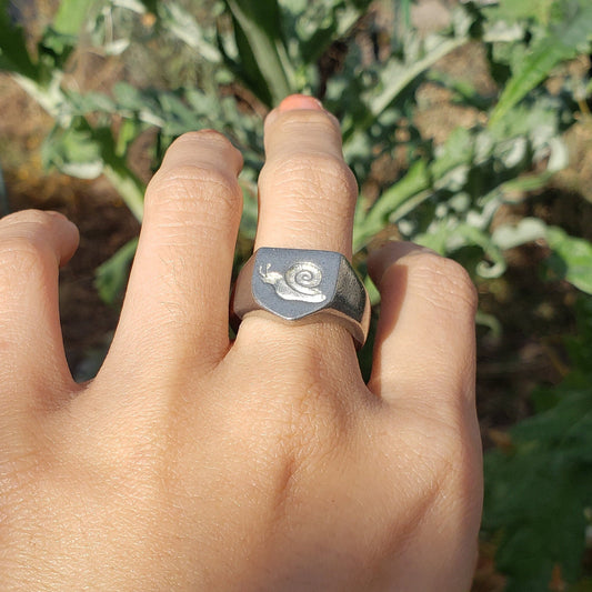 Snail wax seal signet ring