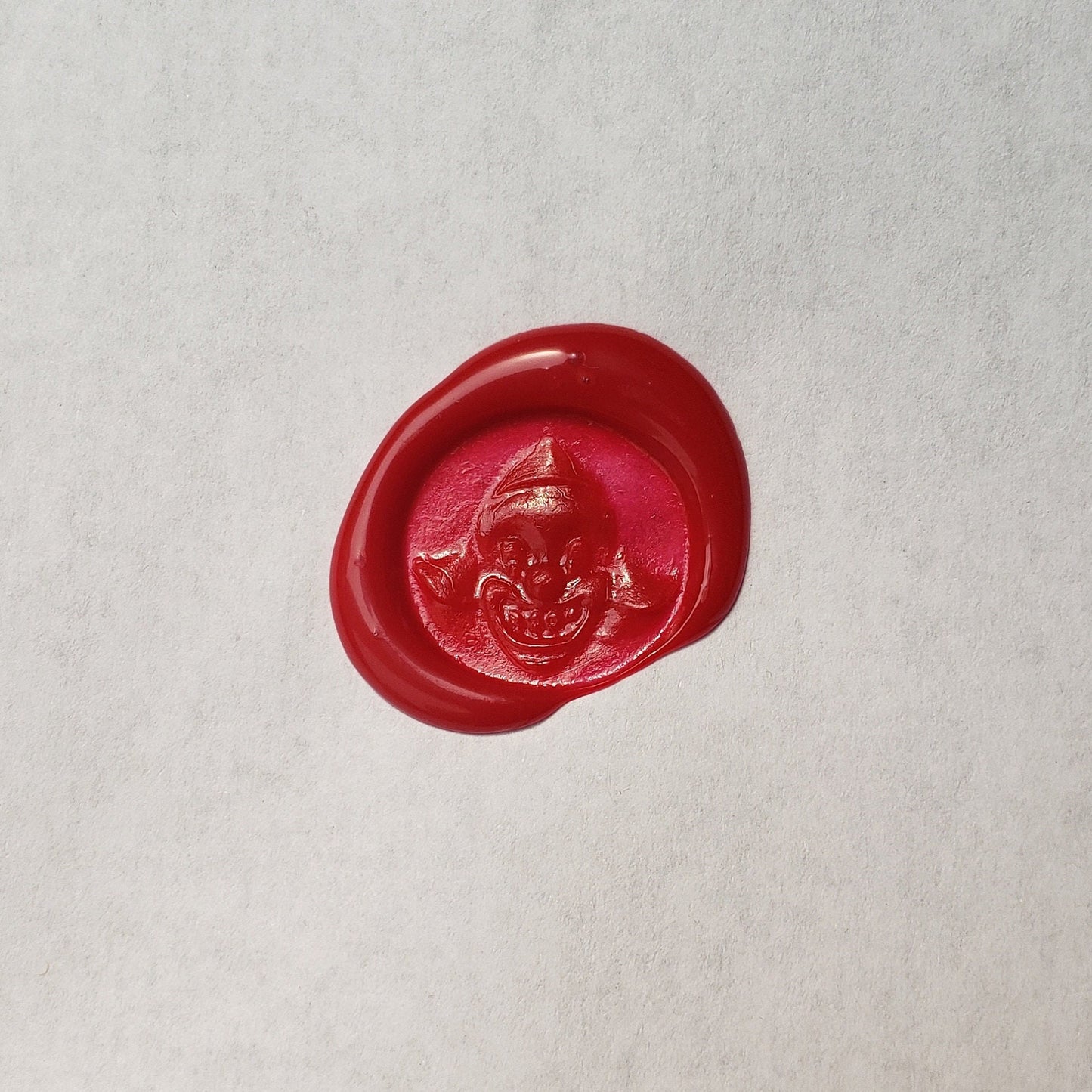 Clown face wax seal signet ring