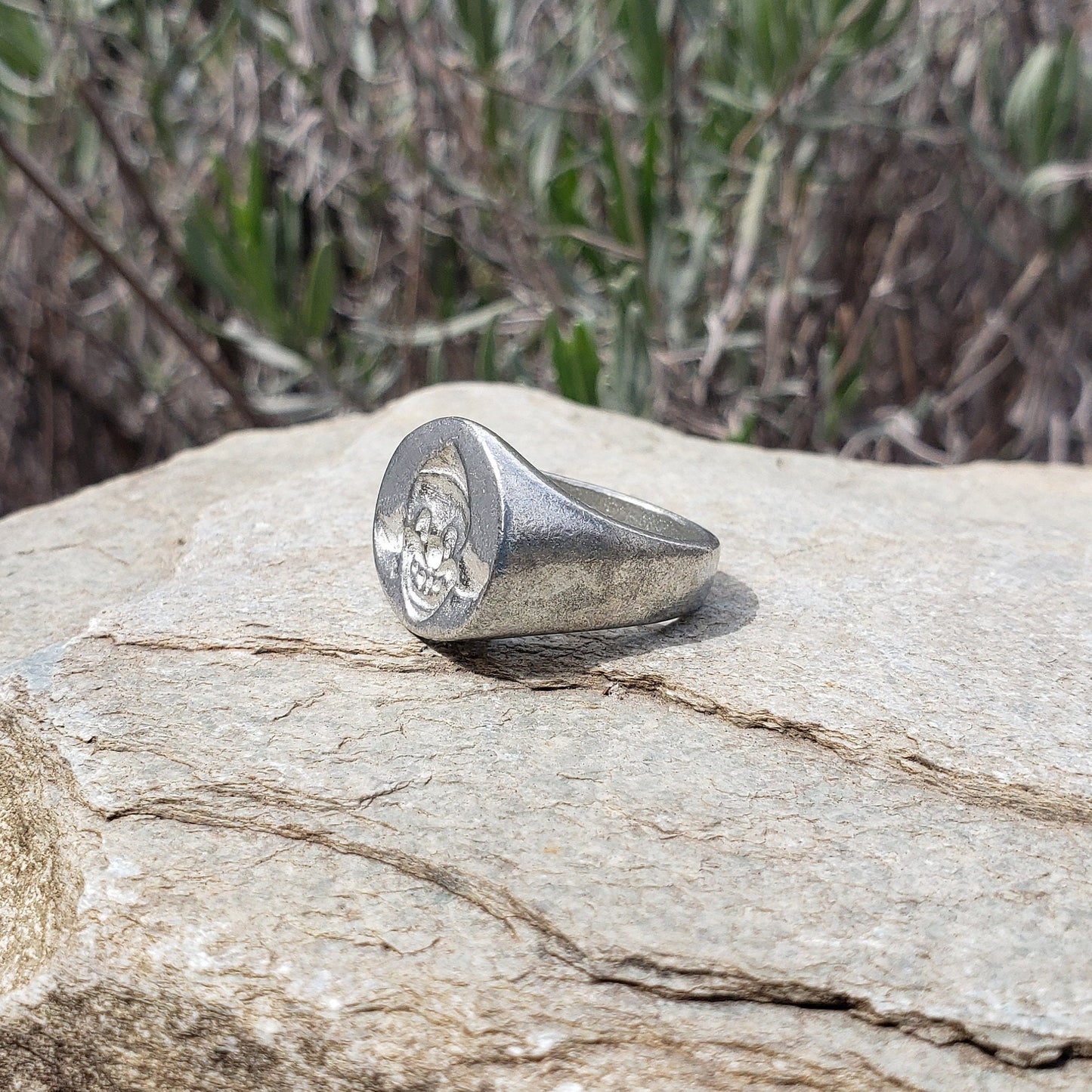 Clown face wax seal signet ring