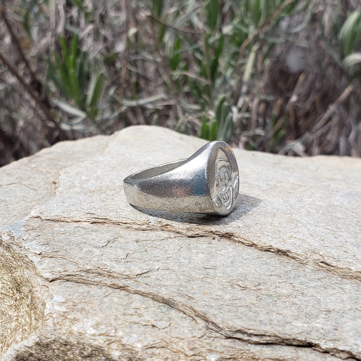 Clown face wax seal signet ring