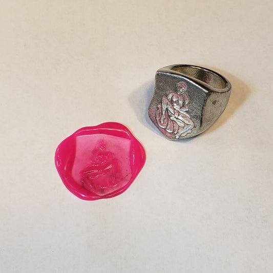 self reflection self love wax seal signet ring