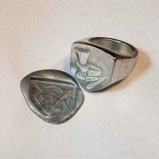 straight shave wax seal signet ring