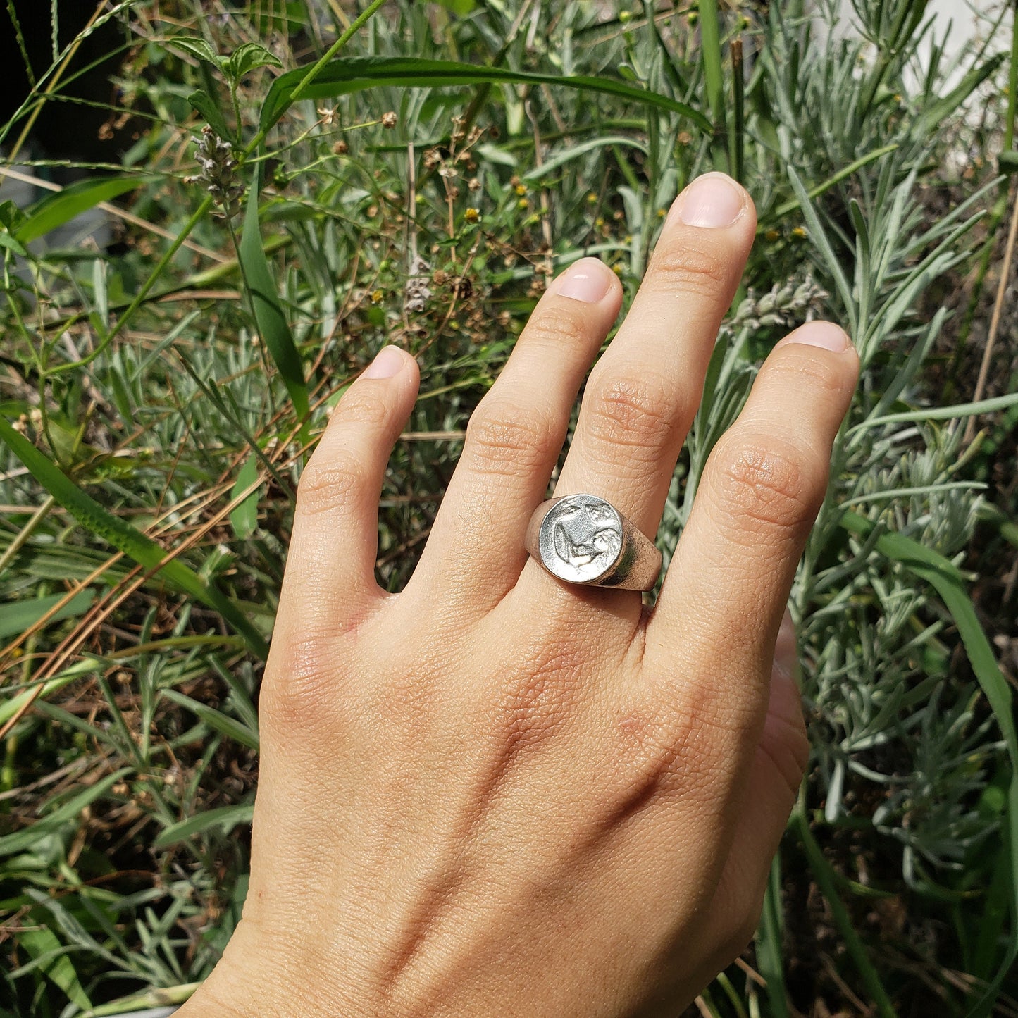 Selkie circle wax seal signet ring