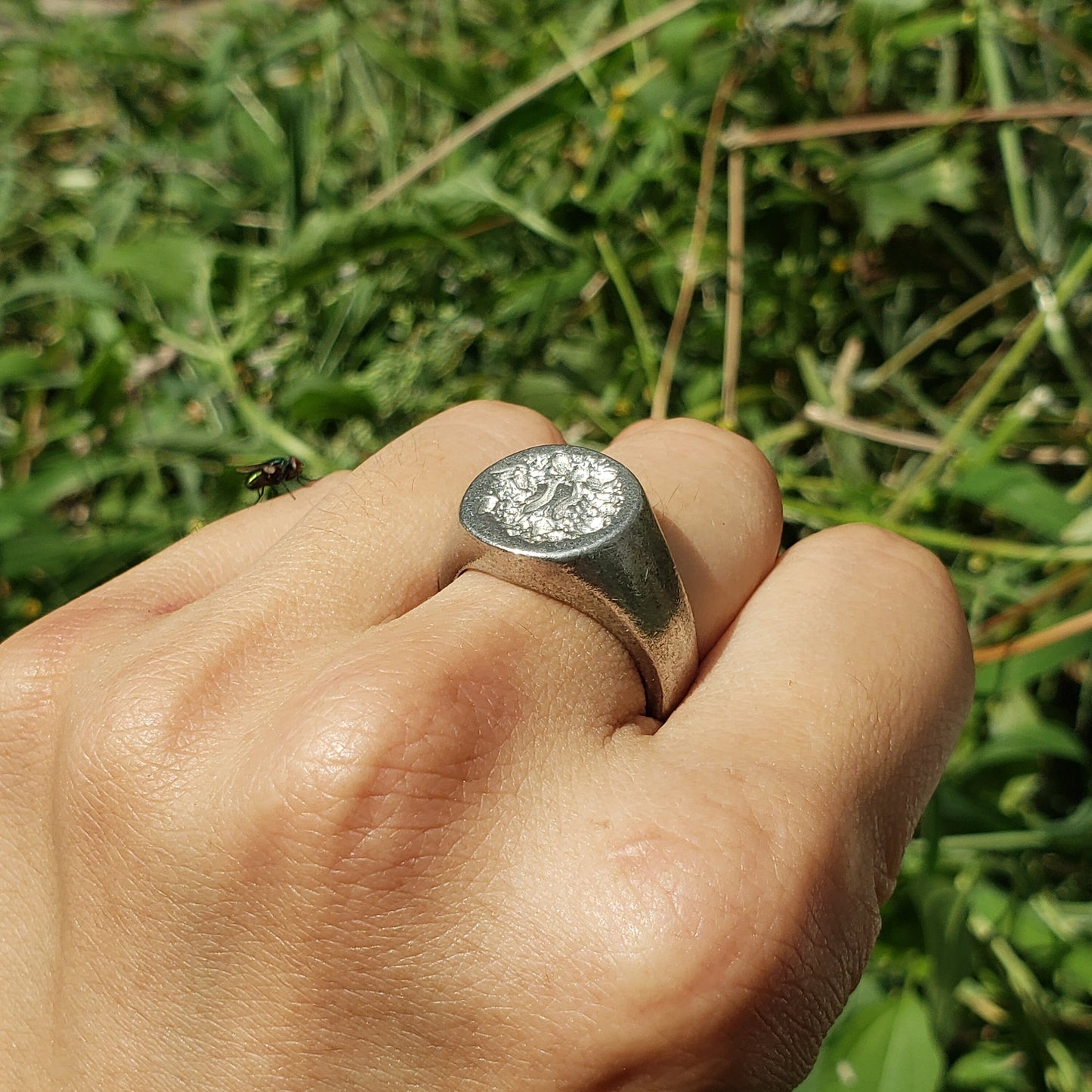 Wreath wax seal signet ring