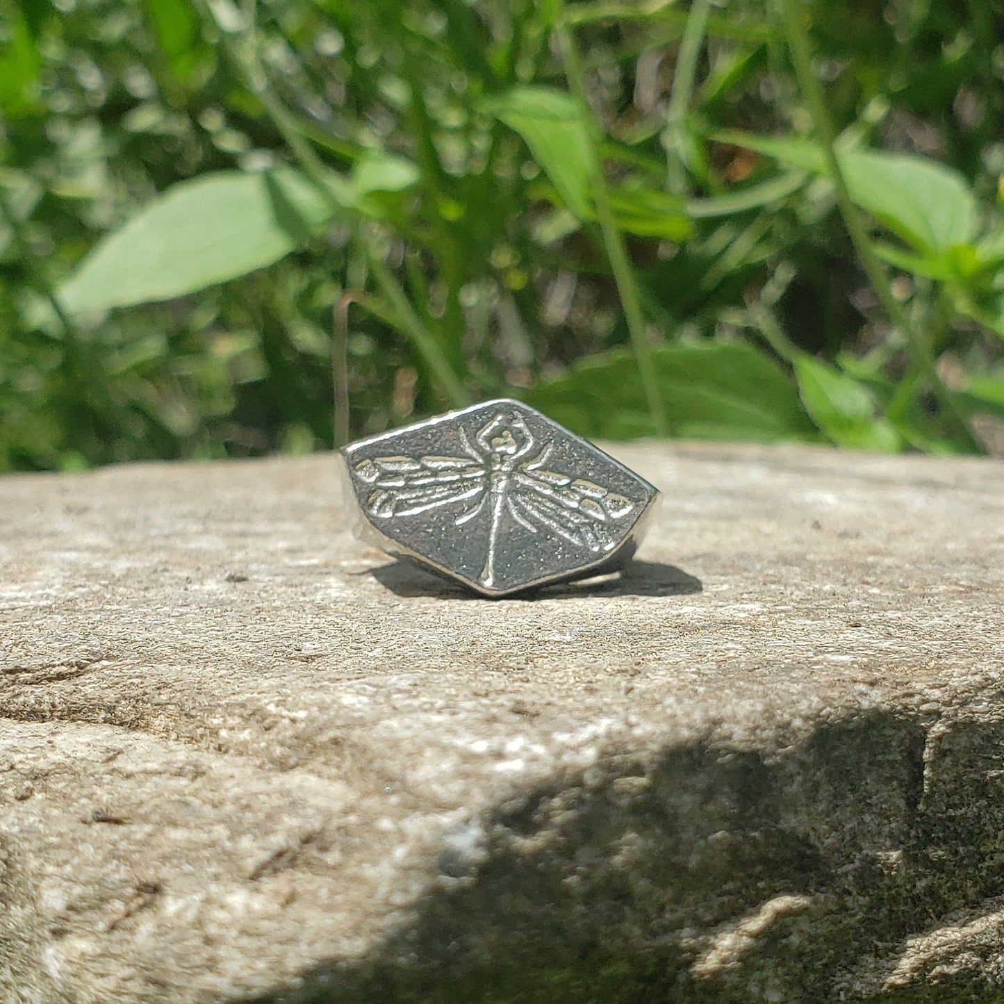 Dragonfly wax seal signet ring