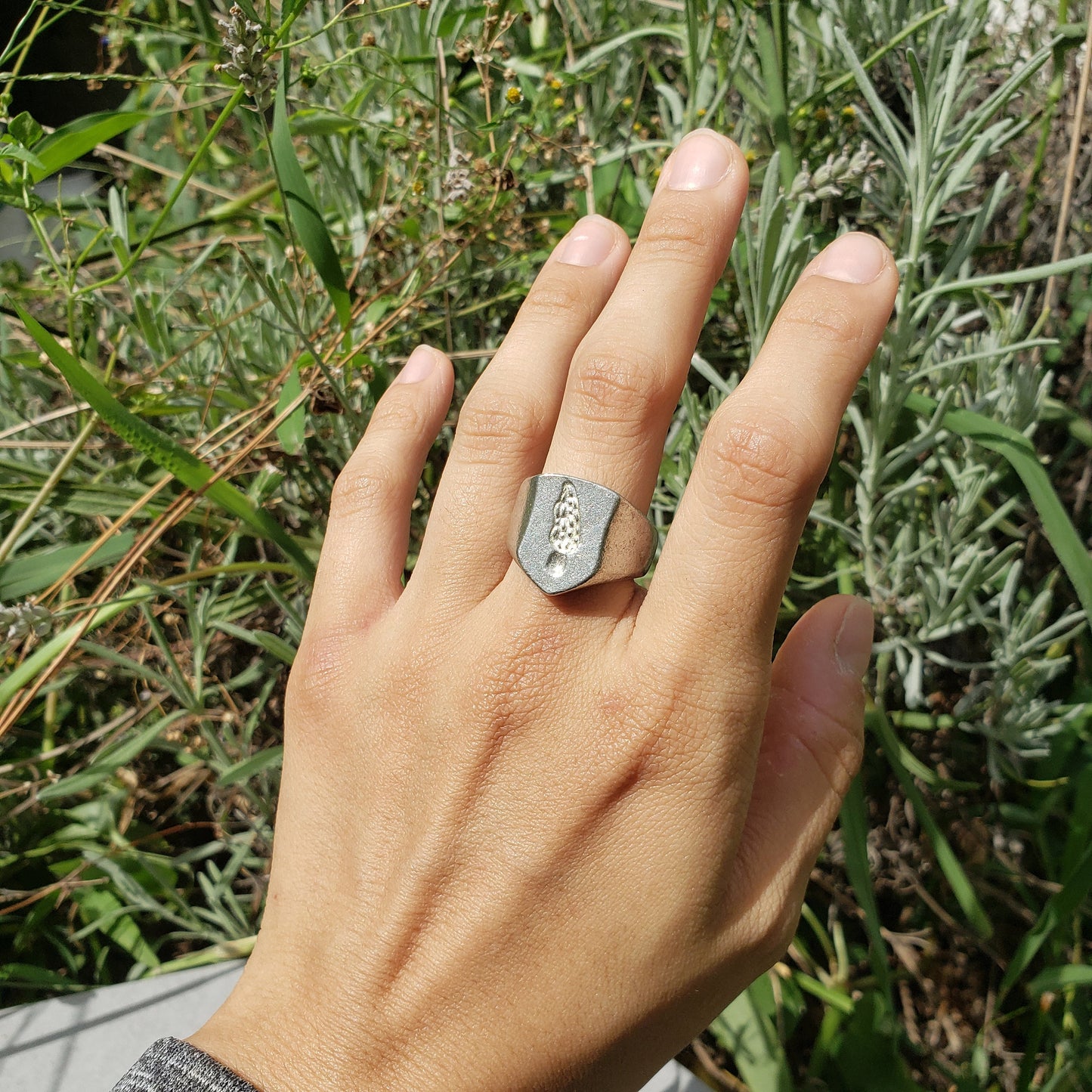 Morel mushroom wax seal signet ring