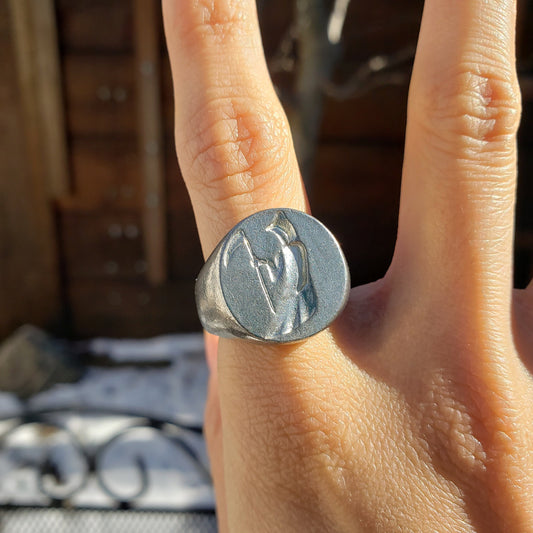 Death memento mori wax seal signet ring