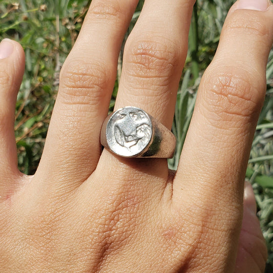 Selkie circle wax seal signet ring