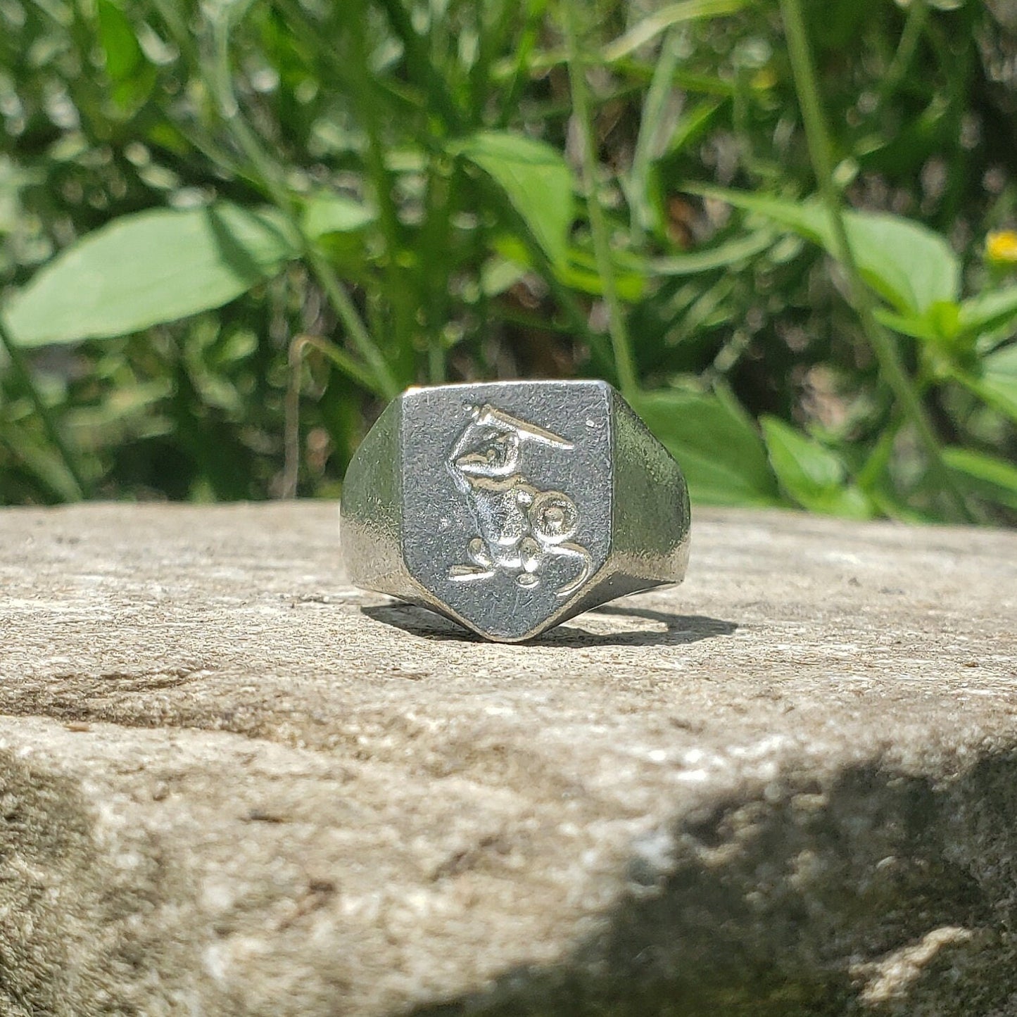 Knight mouse wax seal signet ring