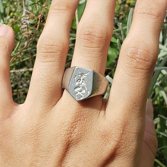 baphomet wax seal signet ring