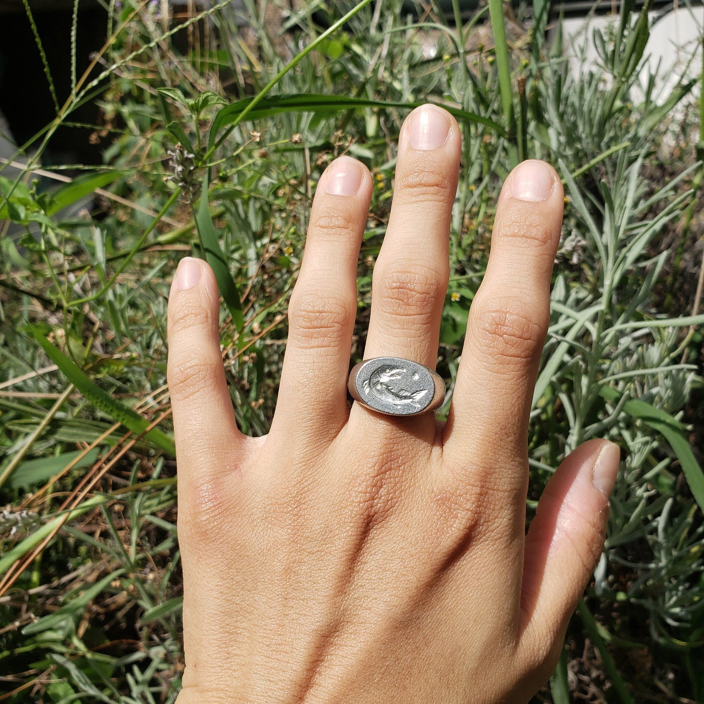 Salmon of knowledge wax seal signet ring