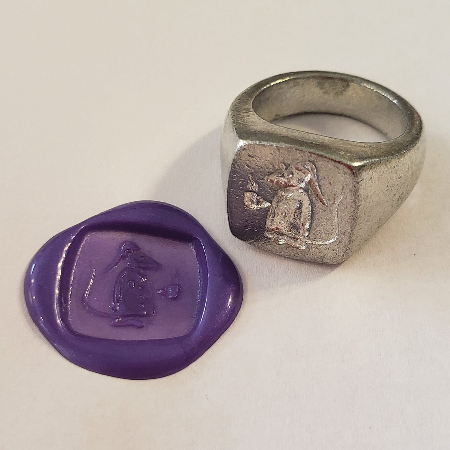 night mouse wax seal signet ring