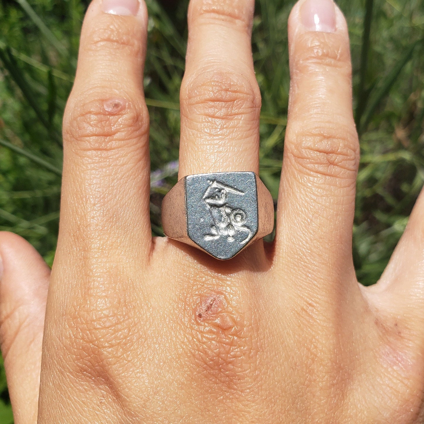 Knight mouse wax seal signet ring