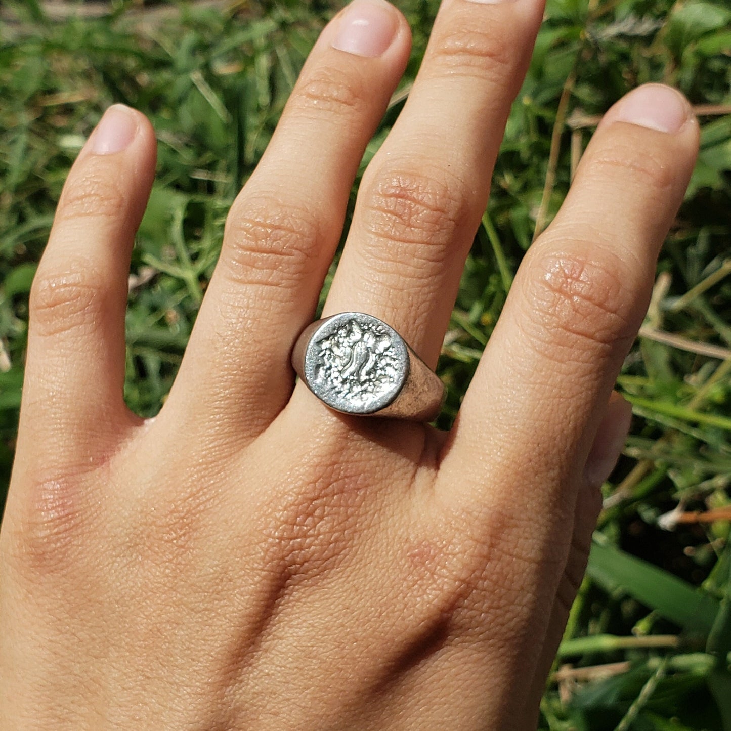 Wreath wax seal signet ring