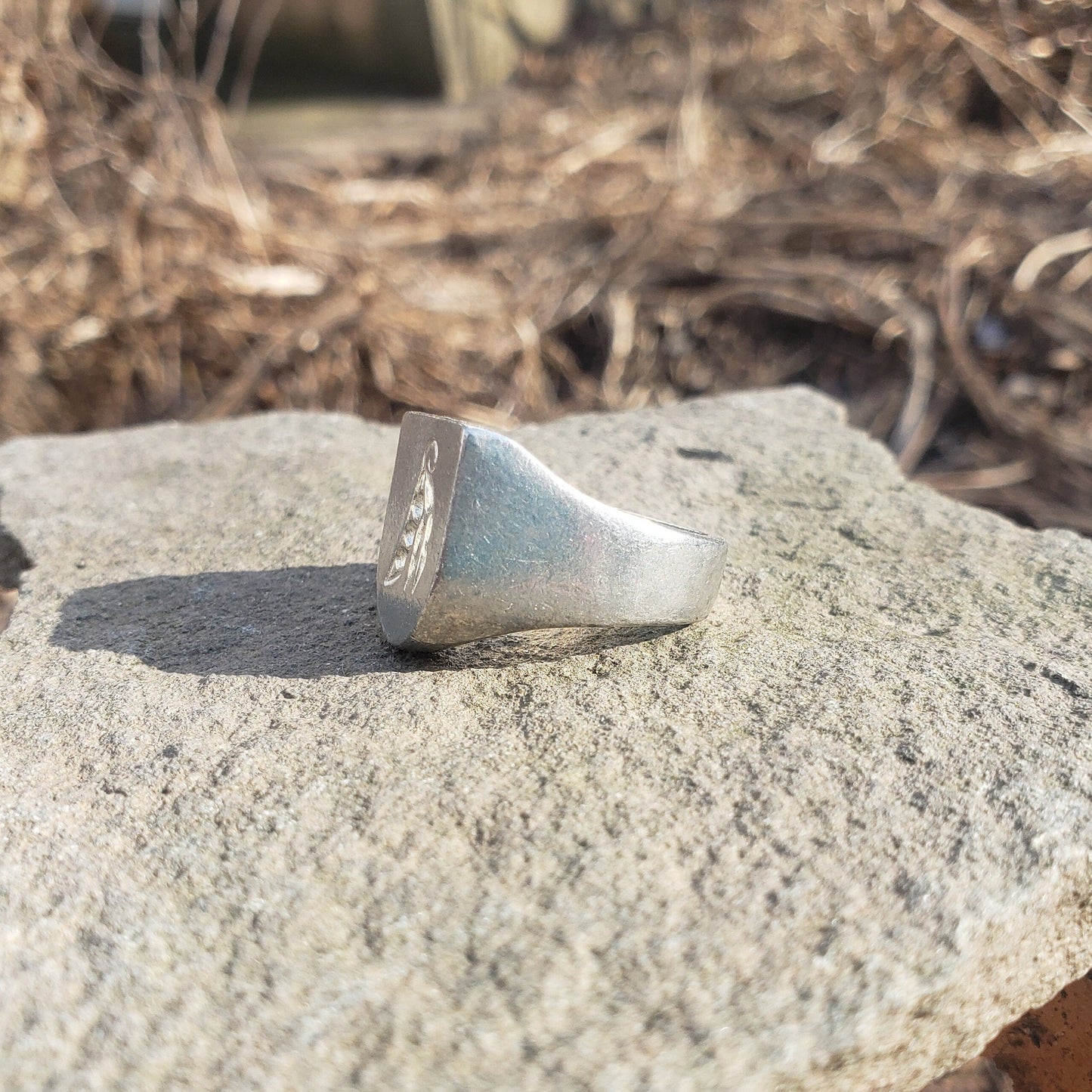 Bean pod wax seal signet ring
