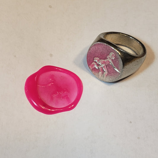 eating ass wax seal signet ring