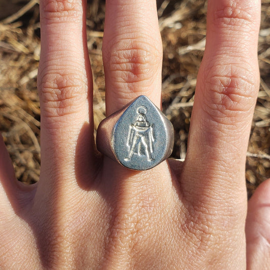 Anasyrma angel wax seal signet ring