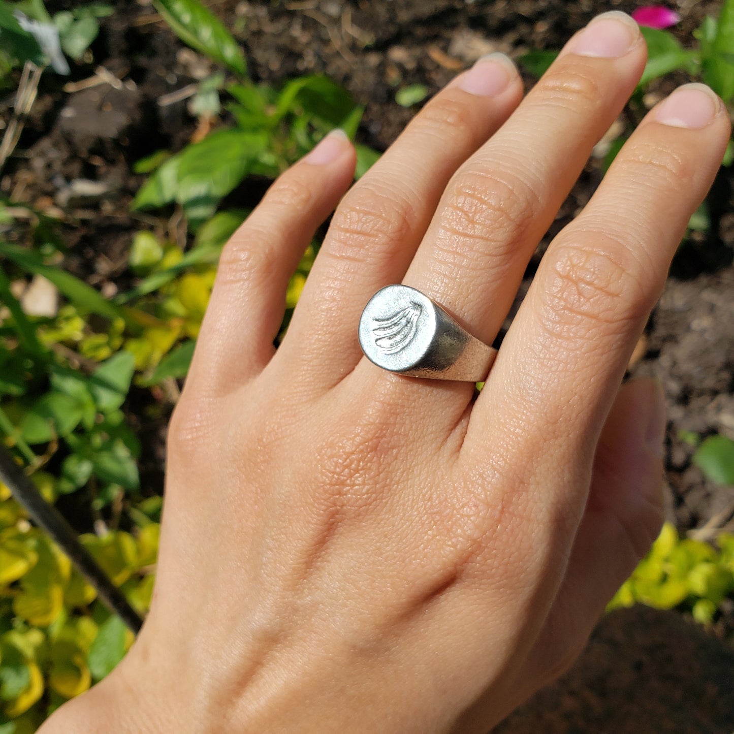 Banana bunch wax seal signet ring