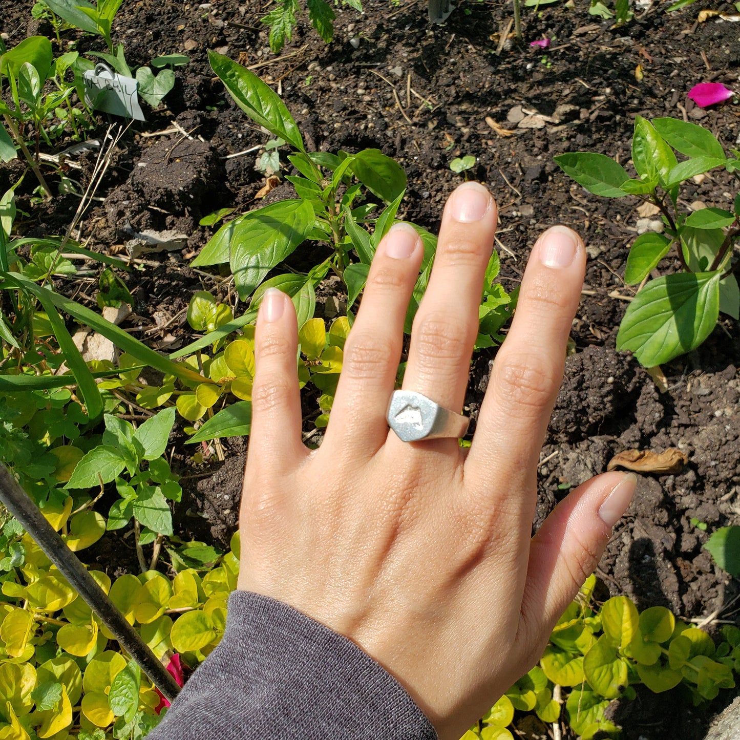 Lip biting wax seal signet ring