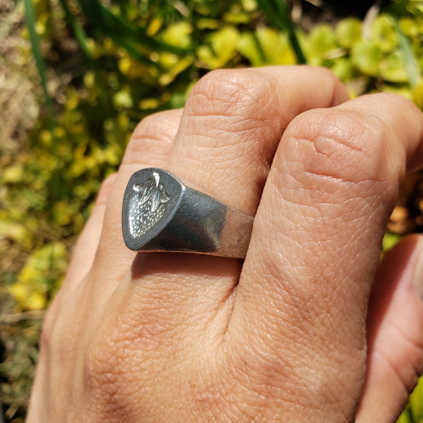 Strawberry wax seal signet ring