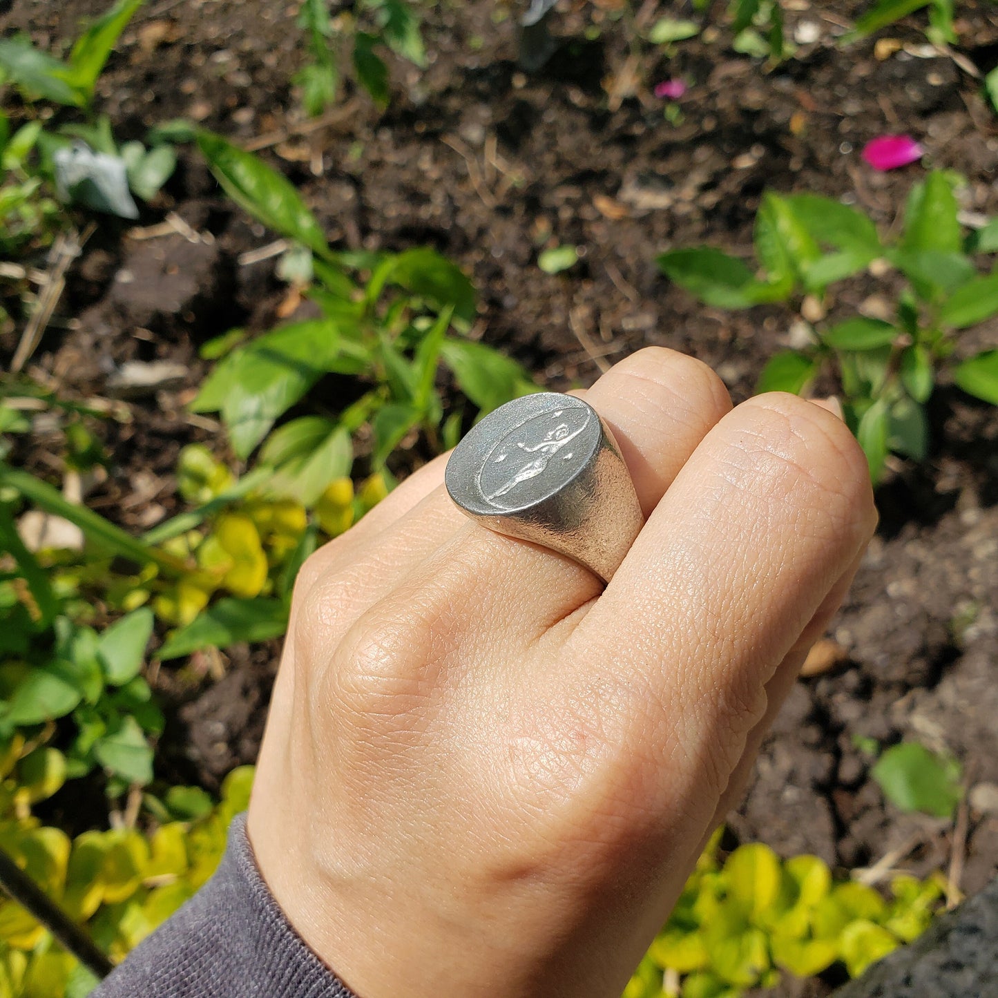 Moon dance wax seal signet ring