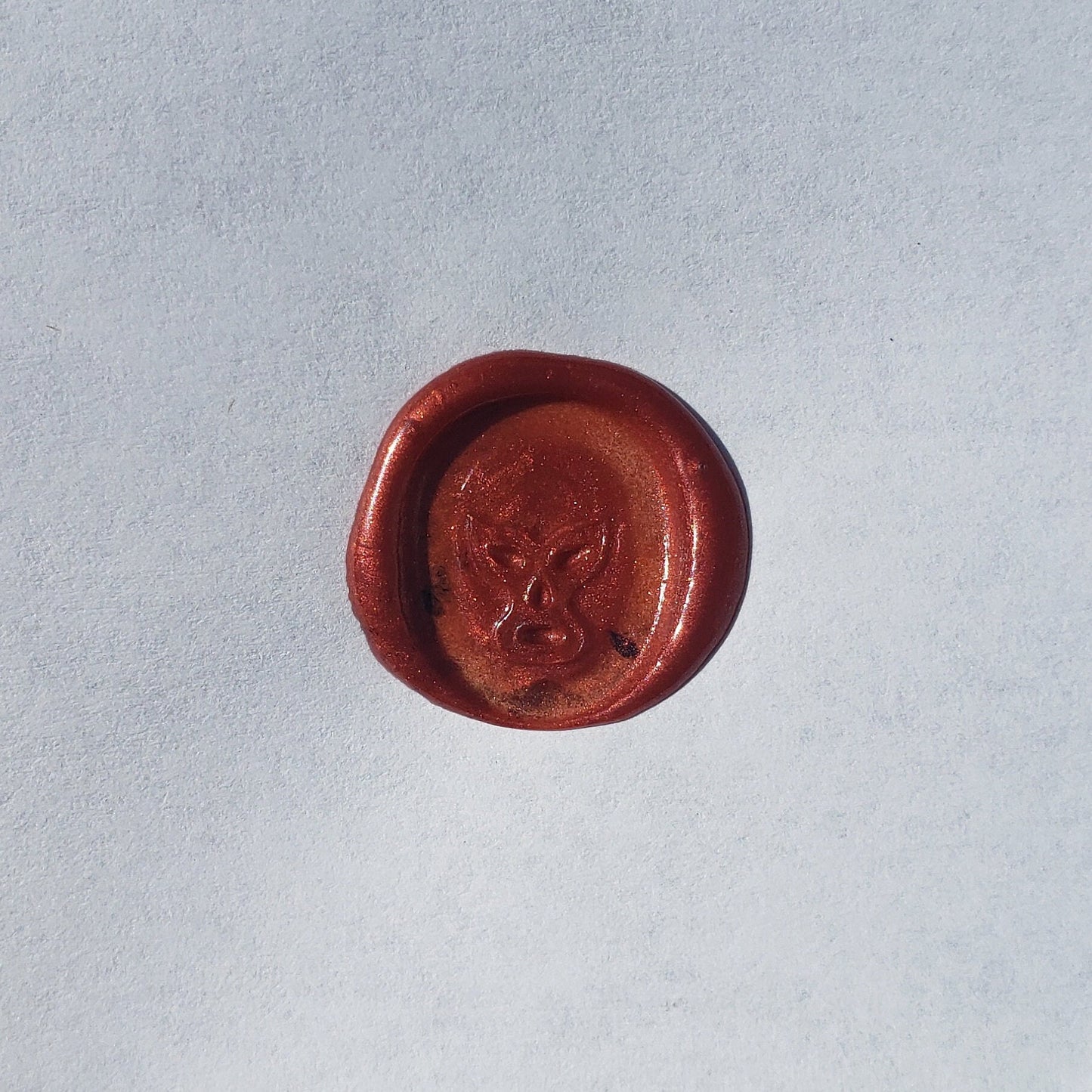 Luchador mask wax seal signet ring