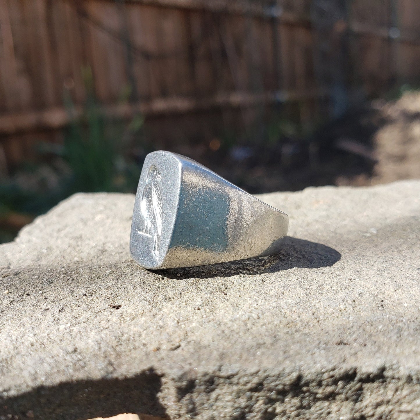 Raven wax seal signet ring