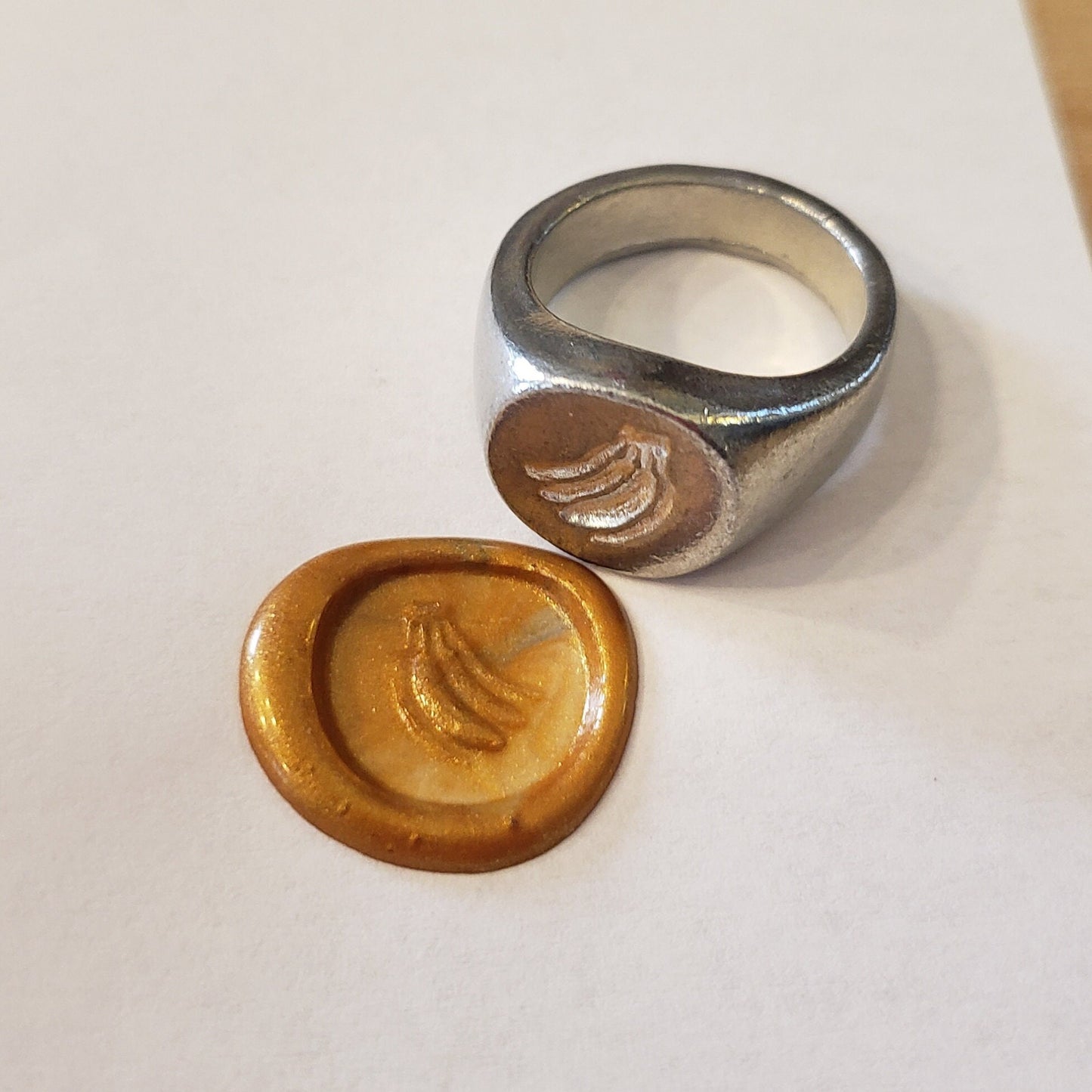 Banana bunch wax seal signet ring