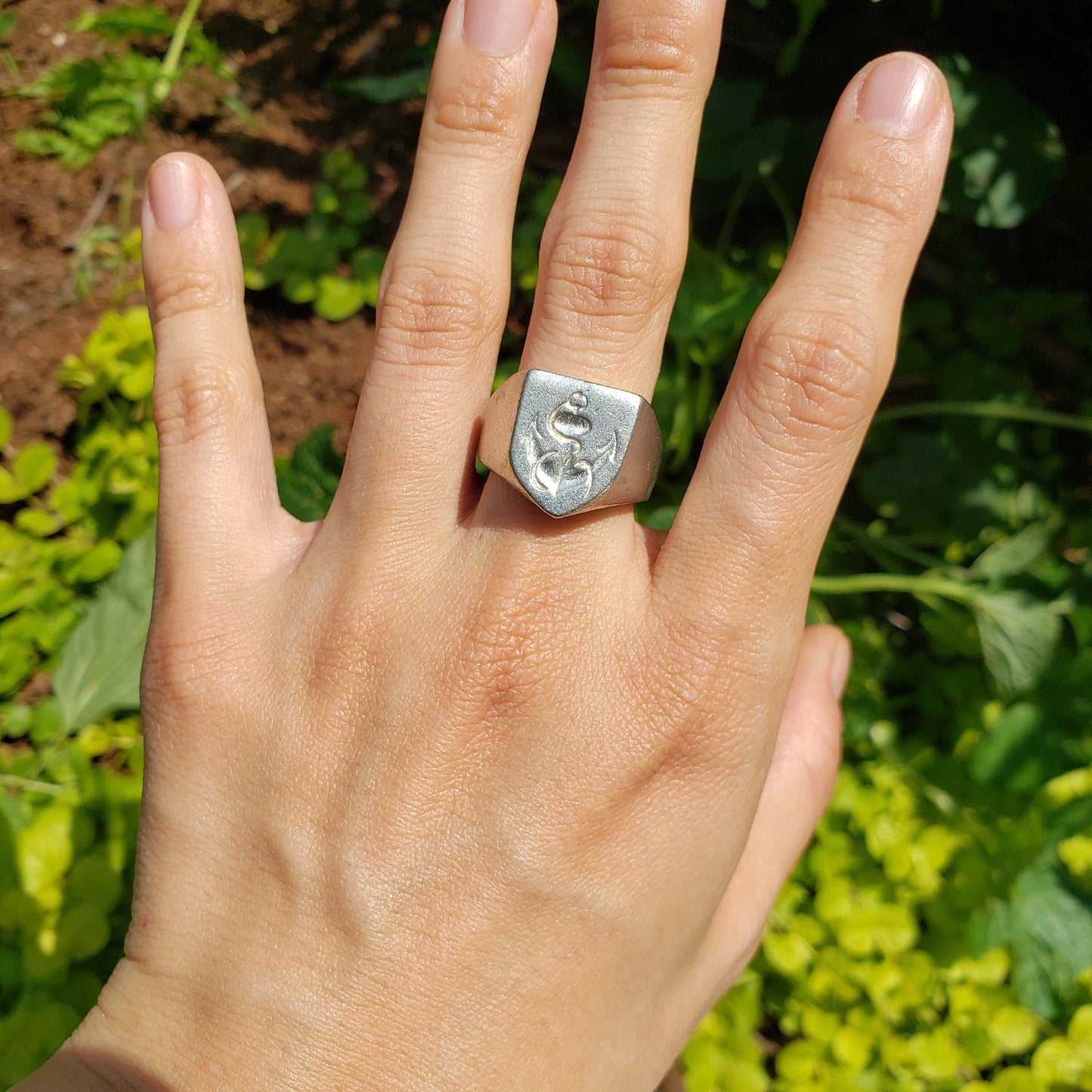 Anchor wax seal signet ring