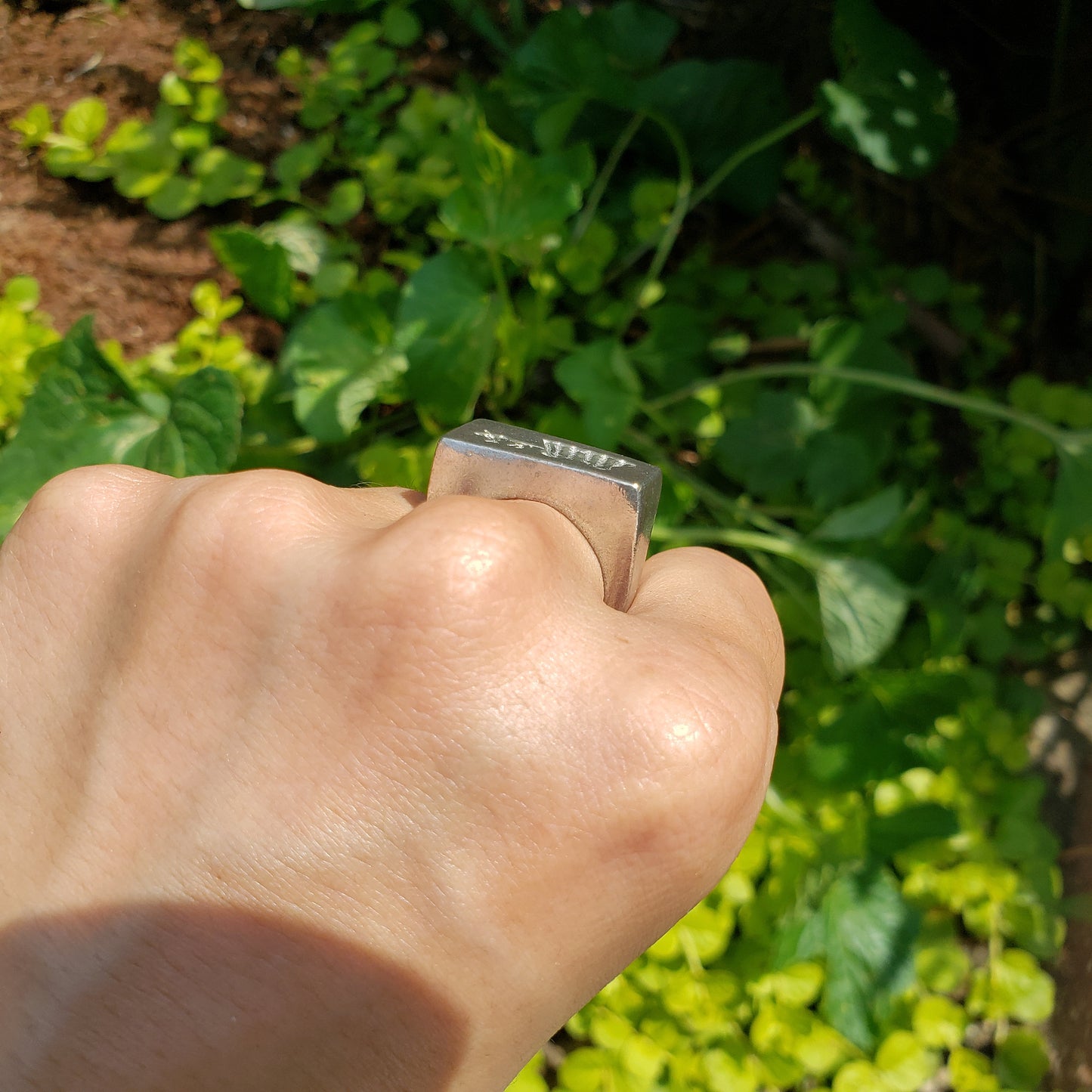 Covered wagon wax seal signet ring