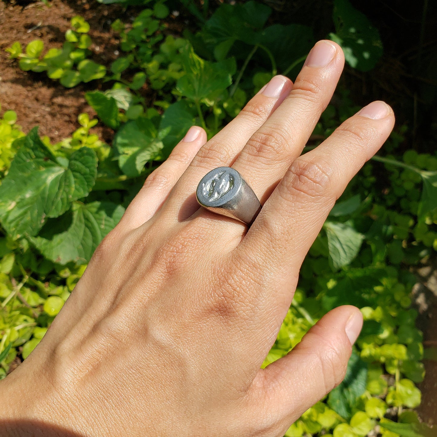 Pisces fish wax seal signet ring