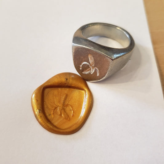 Banana wax seal signet ring