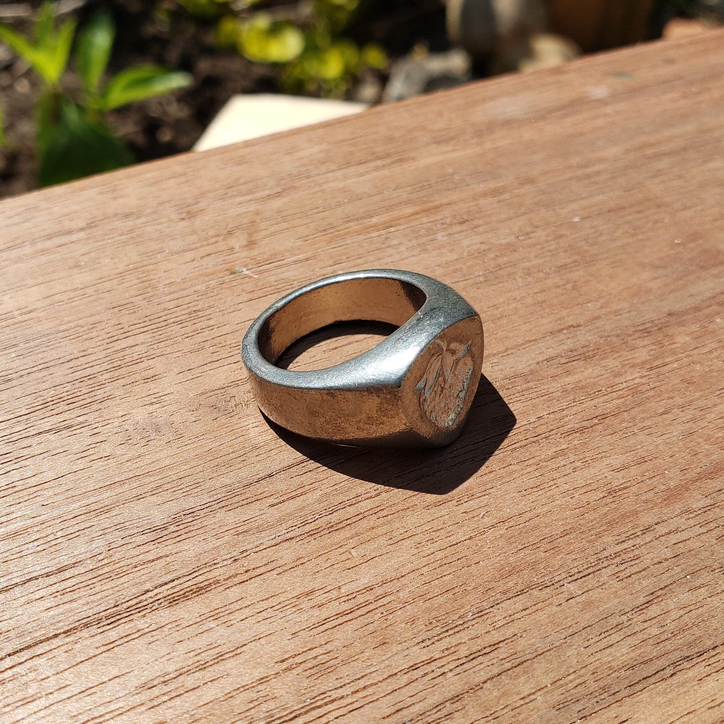 Strawberry wax seal signet ring