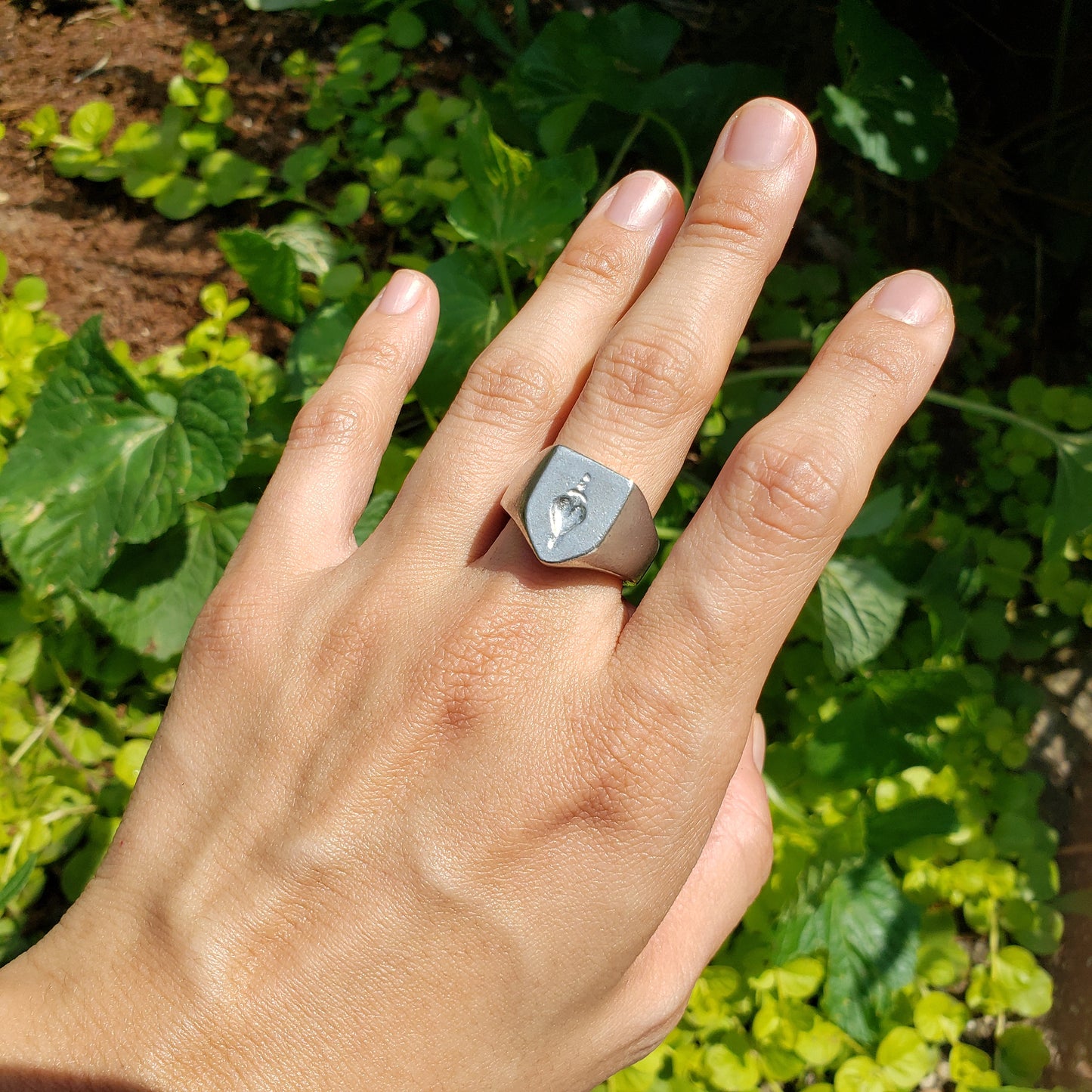 Heart dagger wax seal signet ring